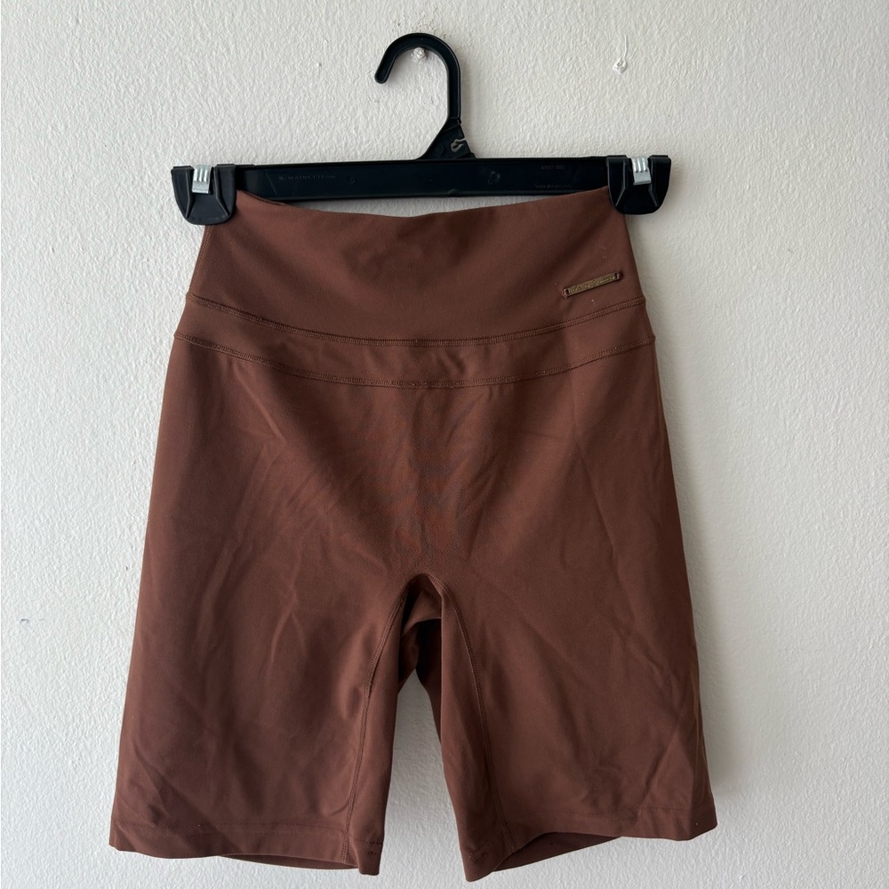 Gymshark x Whitney Simmons Brown Biker Shorts Size S High Waist Scrunch